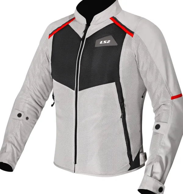 LS2 Breeze Lady Motorjas Grey Black Red> Motorjassen