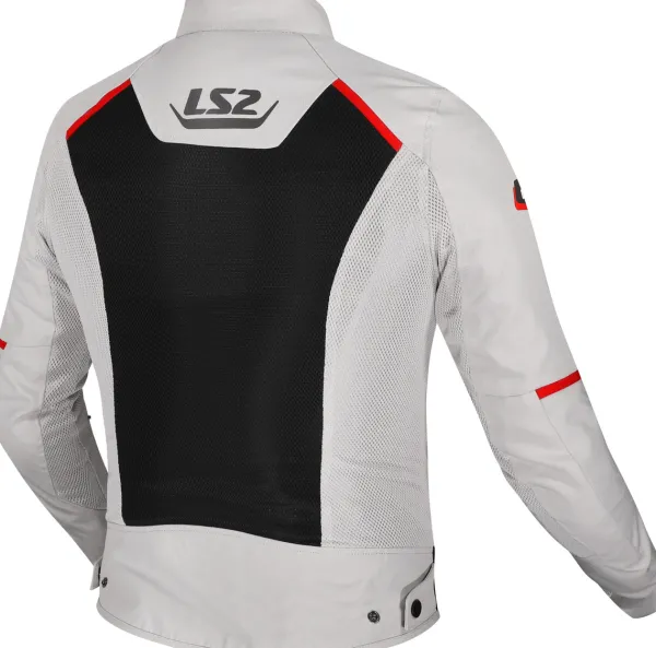LS2 Breeze Man Motorjas Grey Black Red> Motorjassen