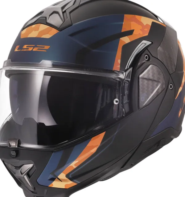 LS2 FF910 Advant II Glide Black Orange> Systeemhelmen|Helmen Met Zonnevizier