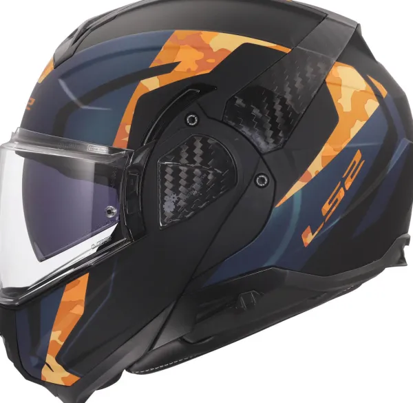 LS2 FF910 Advant II Glide Black Orange> Systeemhelmen|Helmen Met Zonnevizier