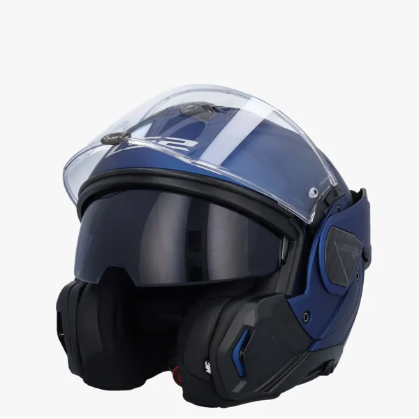 LS2 FF910 Advant II Solid Matt Navy Blue> Systeemhelmen|Helmen Met Zonnevizier