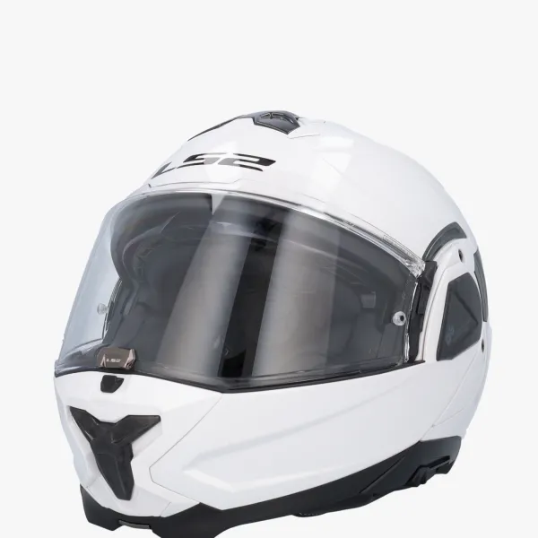LS2 FF910 Advant II Solid White> Systeemhelmen|Helmen Met Zonnevizier