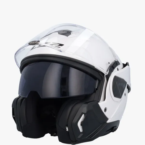 LS2 FF910 Advant II Solid White> Systeemhelmen|Helmen Met Zonnevizier