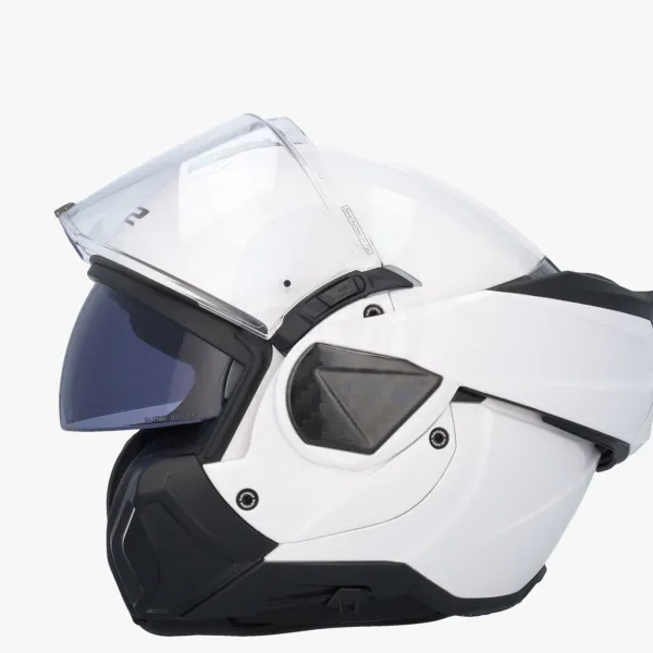 LS2 FF910 Advant II Solid White> Systeemhelmen|Helmen Met Zonnevizier