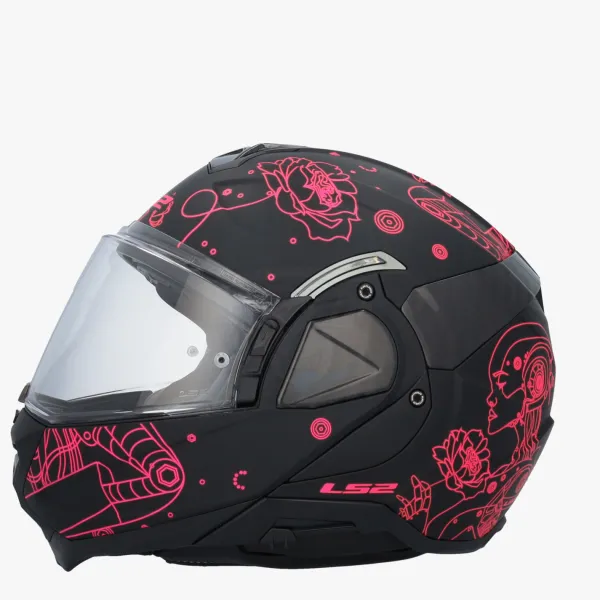 LS2 FF910 Advant II Sophia Black Pink> Systeemhelmen|Helmen Met Zonnevizier