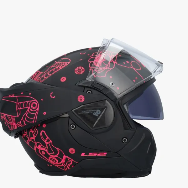 LS2 FF910 Advant II Sophia Black Pink> Systeemhelmen|Helmen Met Zonnevizier