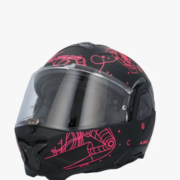 LS2 FF910 Advant II Sophia Black Pink> Systeemhelmen|Helmen Met Zonnevizier