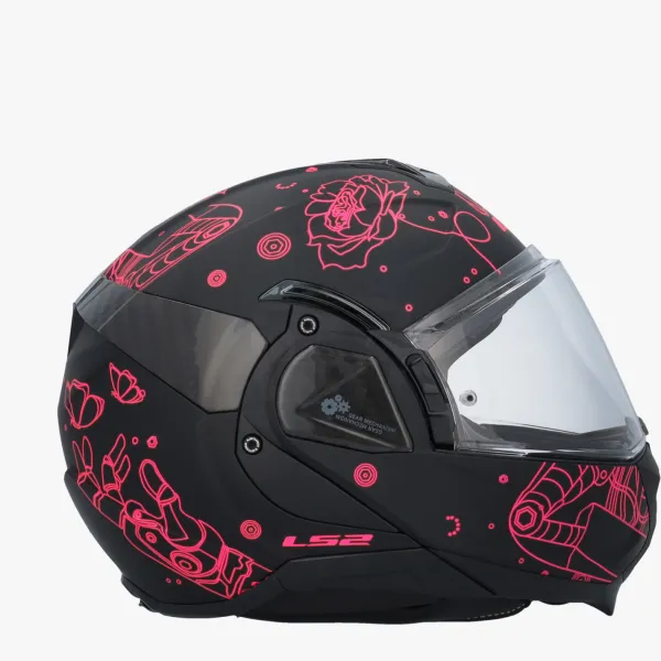 LS2 FF910 Advant II Sophia Black Pink> Systeemhelmen|Helmen Met Zonnevizier