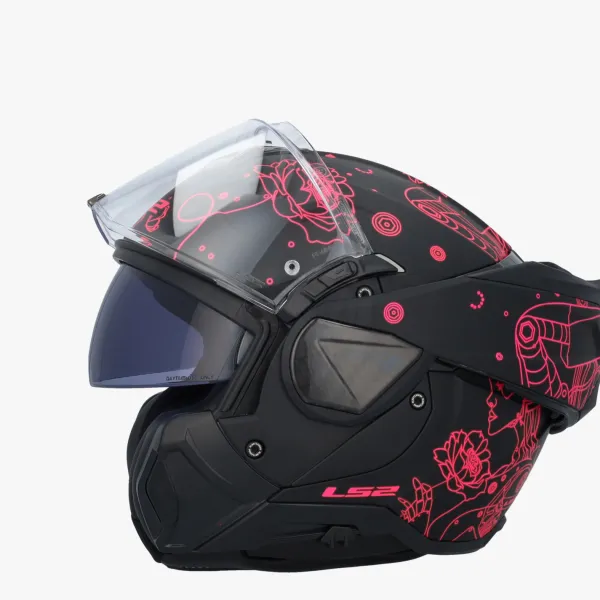 LS2 FF910 Advant II Sophia Black Pink> Systeemhelmen|Helmen Met Zonnevizier