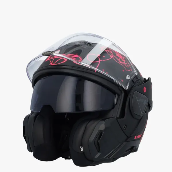 LS2 FF910 Advant II Sophia Black Pink> Systeemhelmen|Helmen Met Zonnevizier