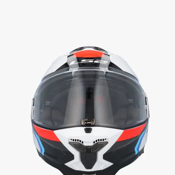 LS2 FF910 Advant II Triple White Blue Red> Systeemhelmen|Helmen Met Zonnevizier