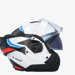 LS2 FF910 Advant II Triple White Blue Red> Systeemhelmen|Helmen Met Zonnevizier