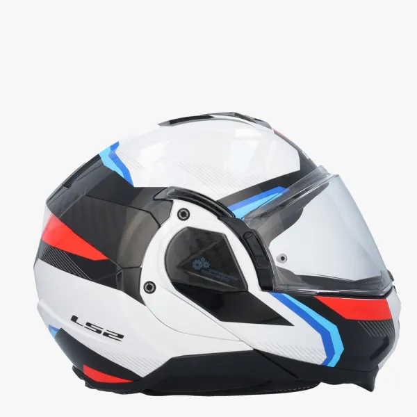 LS2 FF910 Advant II Triple White Blue Red> Systeemhelmen|Helmen Met Zonnevizier