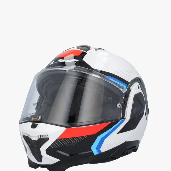 LS2 FF910 Advant II Triple White Blue Red> Systeemhelmen|Helmen Met Zonnevizier