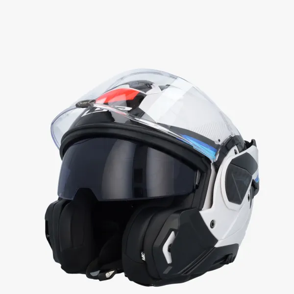 LS2 FF910 Advant II Triple White Blue Red> Systeemhelmen|Helmen Met Zonnevizier