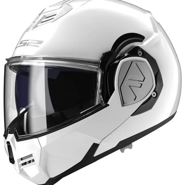 LS2 FF906 Advant Solid White 06> Systeemhelmen|Helmen Met Zonnevizier