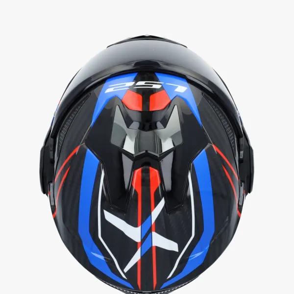 LS2 FF901 Advant X Carbon Future Ii White Blue> Systeemhelmen|Helmen Met Zonnevizier