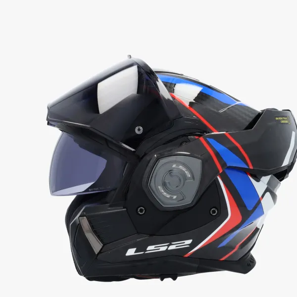 LS2 FF901 Advant X Carbon Future Ii White Blue> Systeemhelmen|Helmen Met Zonnevizier