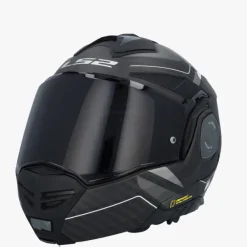 LS2 FF901 Advant X Carbon Horizon Silver Grey> Systeemhelmen|Helmen Met Zonnevizier