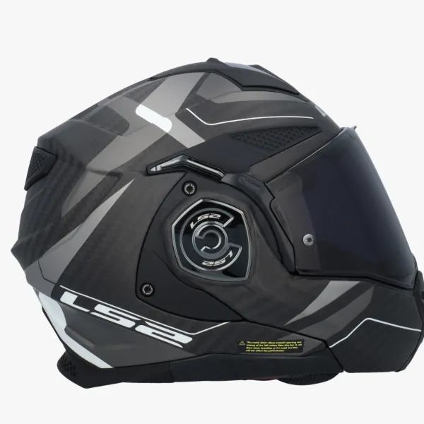 LS2 FF901 Advant X Carbon Horizon Silver Grey> Systeemhelmen|Helmen Met Zonnevizier
