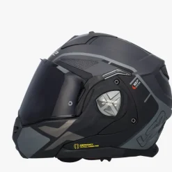 LS2 FF901 Advant X Metryk Matt Titanium 06> Systeemhelmen|Helmen Met Zonnevizier