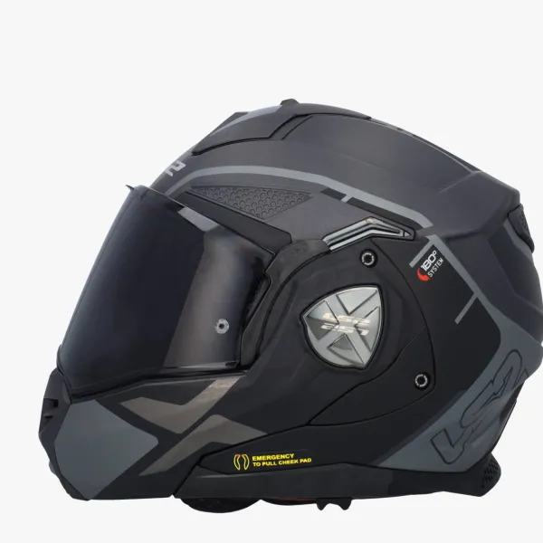 LS2 FF901 Advant X Metryk Matt Titanium 06> Systeemhelmen|Helmen Met Zonnevizier