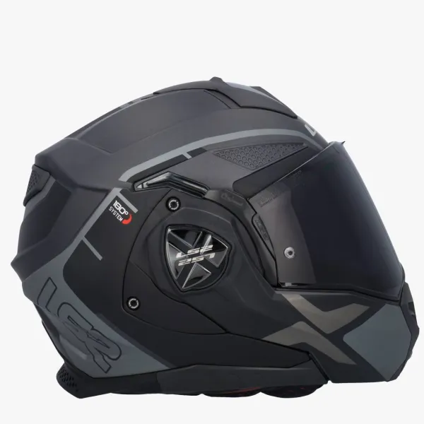 LS2 FF901 Advant X Metryk Matt Titanium 06> Systeemhelmen|Helmen Met Zonnevizier
