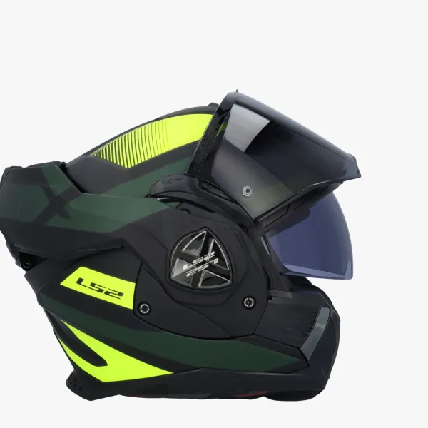 LS2 FF901 Advant X Nova Black H-V Yellow-06> Systeemhelmen|Helmen Met Zonnevizier