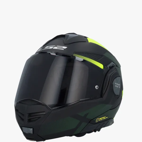LS2 FF901 Advant X Nova Black H-V Yellow-06> Systeemhelmen|Helmen Met Zonnevizier
