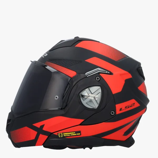 LS2 FF901 Advant X Nova Black Red-06> Systeemhelmen|Helmen Met Zonnevizier
