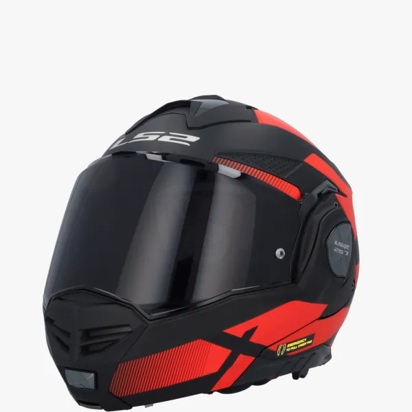 LS2 FF901 Advant X Nova Black Red-06> Systeemhelmen|Helmen Met Zonnevizier