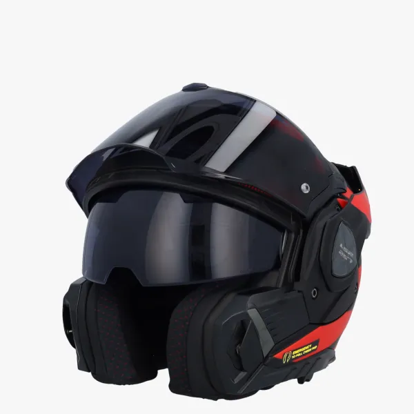 LS2 FF901 Advant X Nova Black Red-06> Systeemhelmen|Helmen Met Zonnevizier