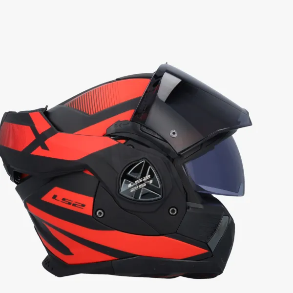 LS2 FF901 Advant X Nova Black Red-06> Systeemhelmen|Helmen Met Zonnevizier