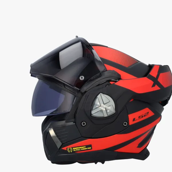 LS2 FF901 Advant X Nova Black Red-06> Systeemhelmen|Helmen Met Zonnevizier