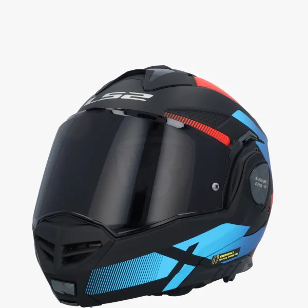 LS2 FF901 Advant X Nova Black Red Blue-06> Systeemhelmen|Helmen Met Zonnevizier