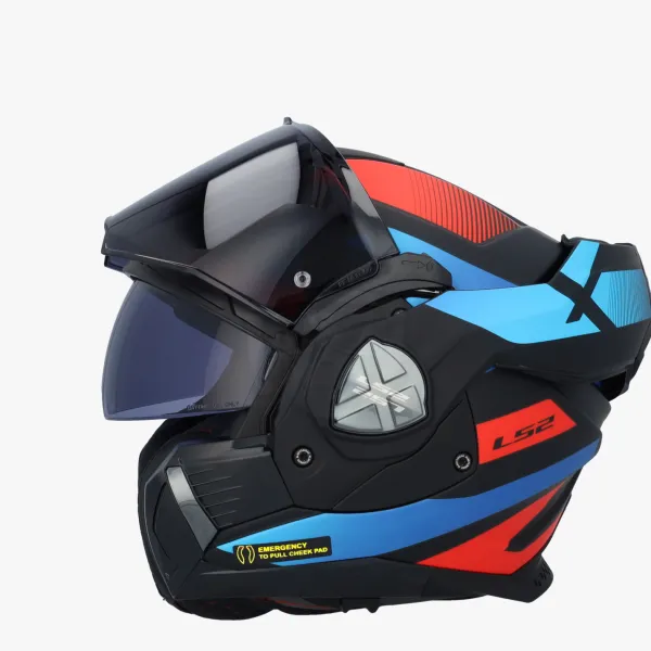 LS2 FF901 Advant X Nova Black Red Blue-06> Systeemhelmen|Helmen Met Zonnevizier
