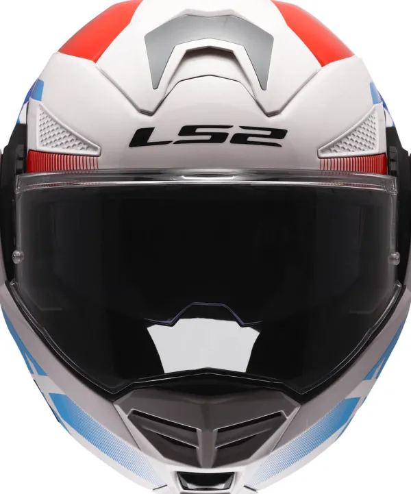 LS2 FF901 Advant X Nova White Blue Red-06> Systeemhelmen|Helmen Met Zonnevizier