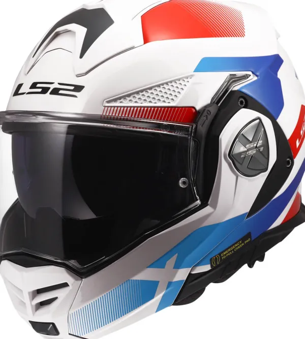 LS2 FF901 Advant X Nova White Blue Red-06> Systeemhelmen|Helmen Met Zonnevizier