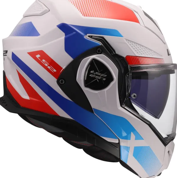 LS2 FF901 Advant X Nova White Blue Red-06> Systeemhelmen|Helmen Met Zonnevizier