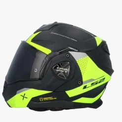 LS2 FF901 Advant X Oblivion Matt Black Fluo 06> Systeemhelmen|Helmen Met Zonnevizier