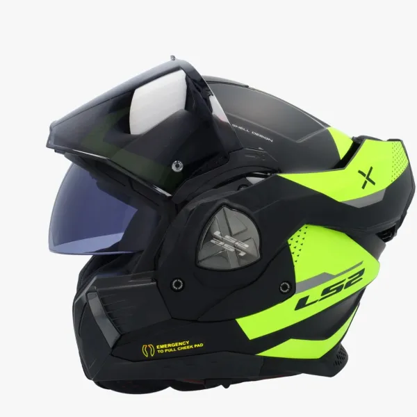 LS2 FF901 Advant X Oblivion Matt Black Fluo 06> Systeemhelmen|Helmen Met Zonnevizier