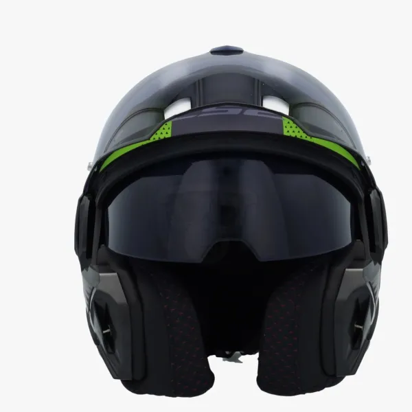 LS2 FF901 Advant X Oblivion Matt Black Fluo 06> Systeemhelmen|Helmen Met Zonnevizier