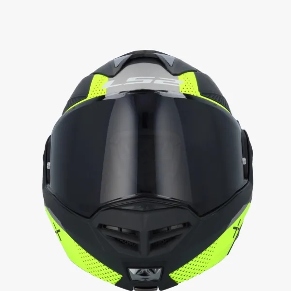 LS2 FF901 Advant X Oblivion Matt Black Fluo 06> Systeemhelmen|Helmen Met Zonnevizier