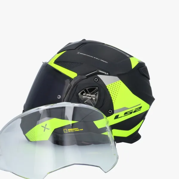 LS2 FF901 Advant X Oblivion Matt Black Fluo 06> Systeemhelmen|Helmen Met Zonnevizier