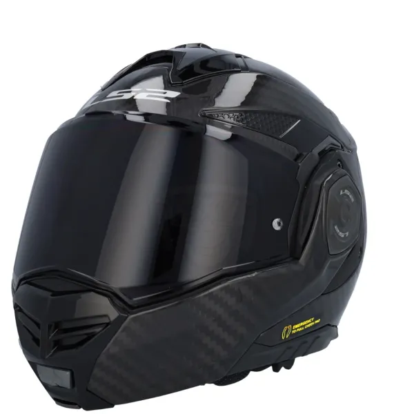 LS2 FF901 Advant X Solid Carbon 06> Systeemhelmen|Helmen Met Zonnevizier