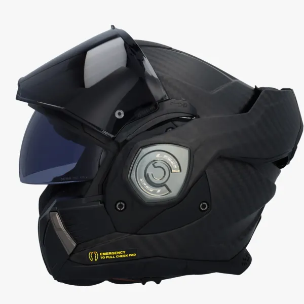 LS2 FF901 Advant X Solid Matt Carbon> Systeemhelmen|Helmen Met Zonnevizier