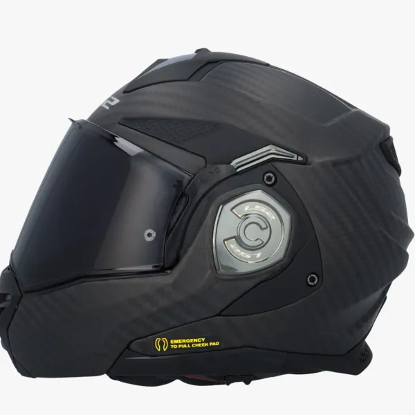 LS2 FF901 Advant X Solid Matt Carbon> Systeemhelmen|Helmen Met Zonnevizier