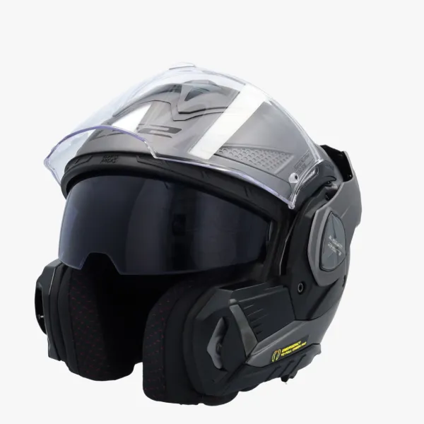 LS2 FF901 Advant X Solid Matt Titanium 06> Systeemhelmen|Helmen Met Zonnevizier