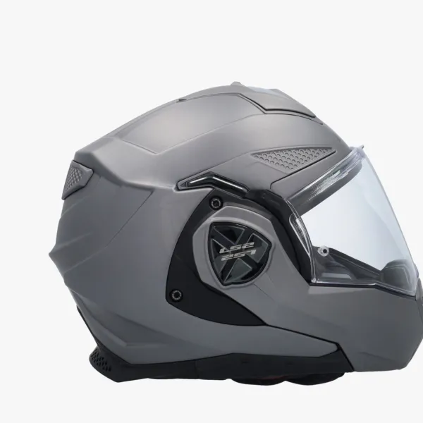 LS2 FF901 Advant X Solid Matt Titanium 06> Systeemhelmen|Helmen Met Zonnevizier