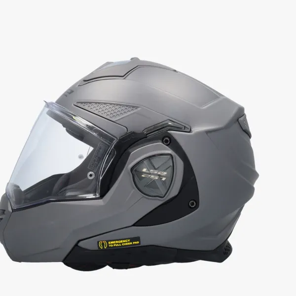LS2 FF901 Advant X Solid Matt Titanium 06> Systeemhelmen|Helmen Met Zonnevizier